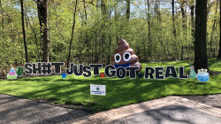 Poop Just20Got20Real20sign 633931761 Lawn Inflatable-Medium Poop Emoji
